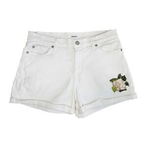 Hudson Midrise Asha Shorts White Embroidered Floral Size 29